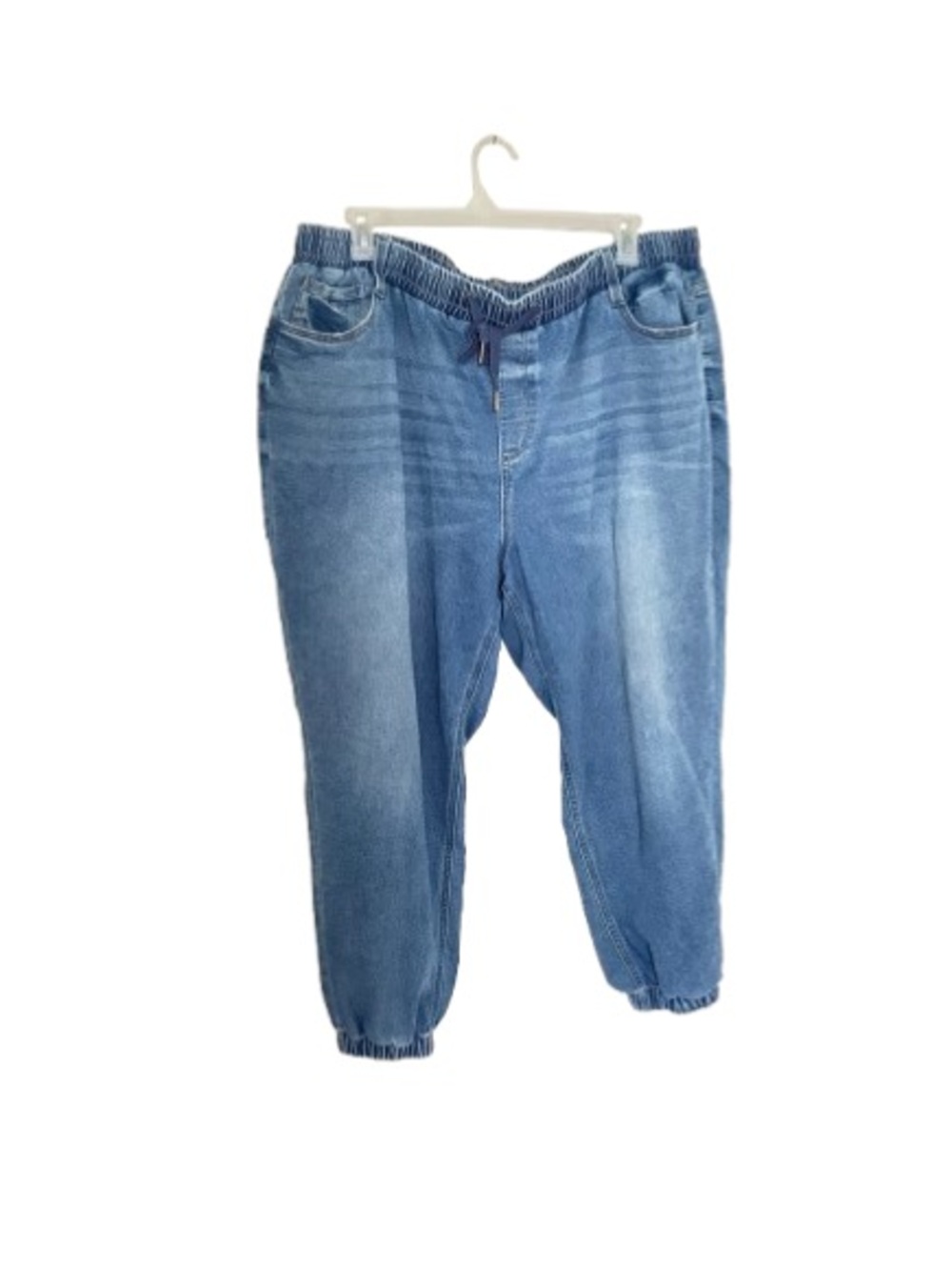 Terra & Sky Boyfriend Jeans, Jogger Jeans, Plus Size 2X 20W/22W Med Blue Soft